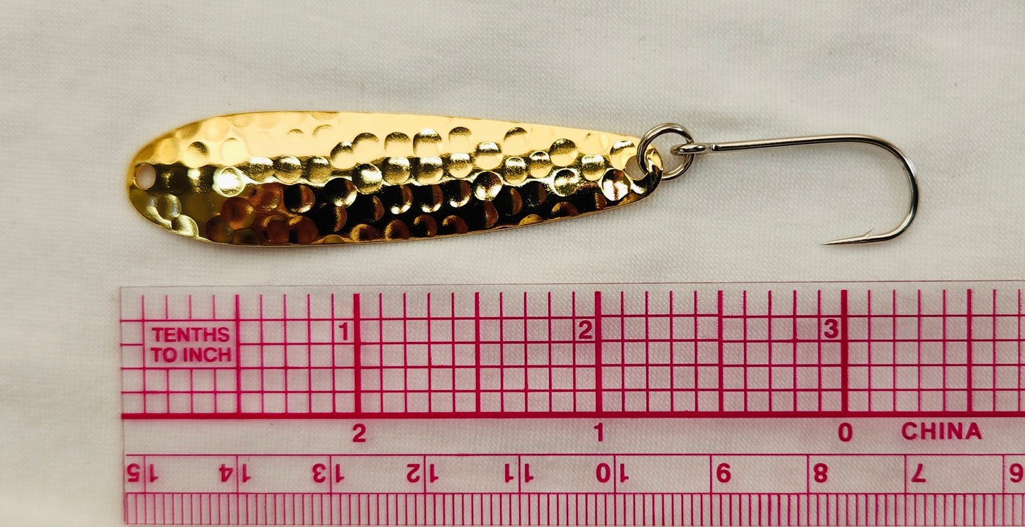 24K gold plated Trolling Spoon (hammered)